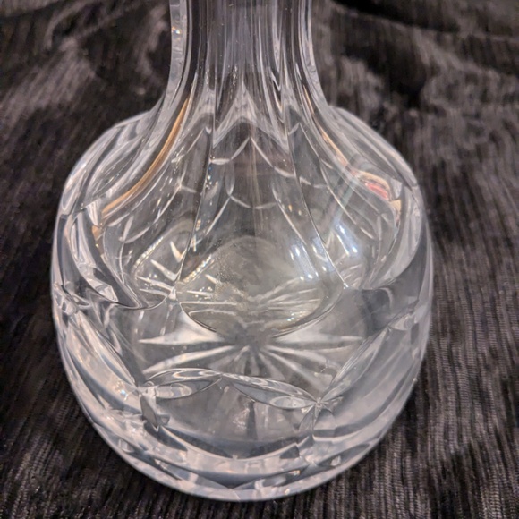 Vintage Heavy Lead Crystal 10" Handcut Decanter w/Cut Glass Prism Stopper NOS - Picture 4 of 6